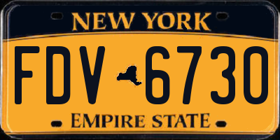 NY license plate FDV6730