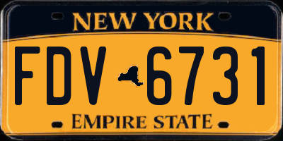 NY license plate FDV6731
