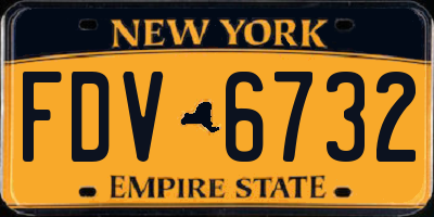 NY license plate FDV6732