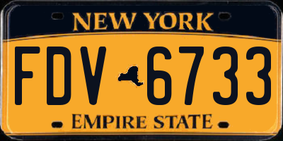 NY license plate FDV6733