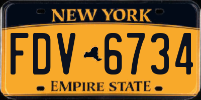NY license plate FDV6734