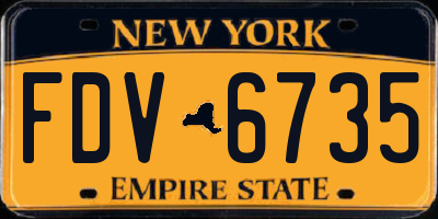 NY license plate FDV6735
