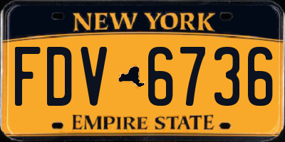 NY license plate FDV6736