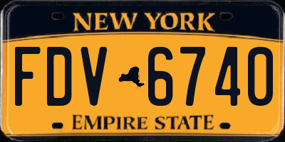 NY license plate FDV6740