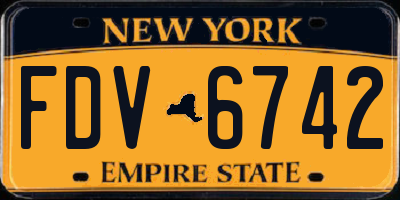 NY license plate FDV6742