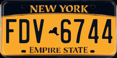 NY license plate FDV6744