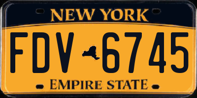 NY license plate FDV6745