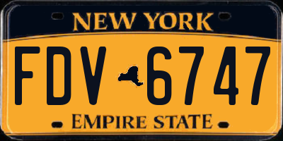 NY license plate FDV6747