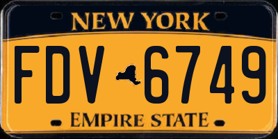 NY license plate FDV6749