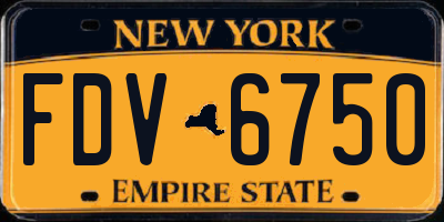 NY license plate FDV6750