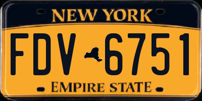 NY license plate FDV6751