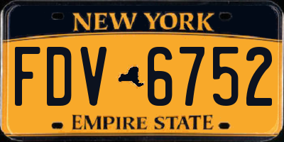 NY license plate FDV6752