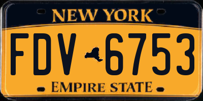 NY license plate FDV6753