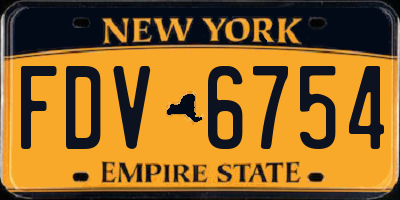 NY license plate FDV6754