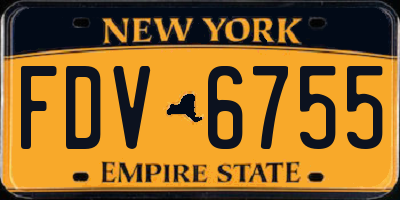 NY license plate FDV6755