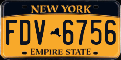 NY license plate FDV6756