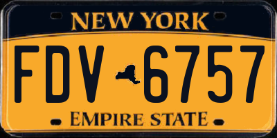 NY license plate FDV6757