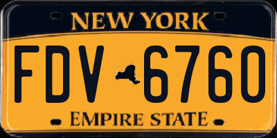NY license plate FDV6760