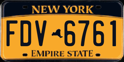 NY license plate FDV6761