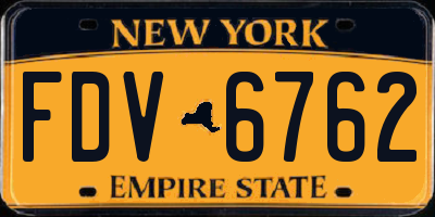 NY license plate FDV6762