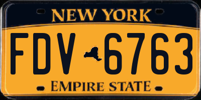 NY license plate FDV6763