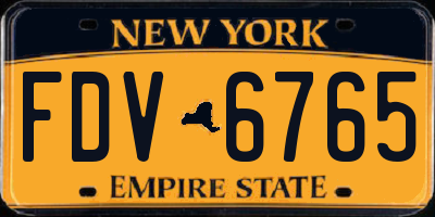 NY license plate FDV6765
