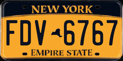 NY license plate FDV6767