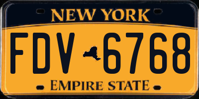 NY license plate FDV6768