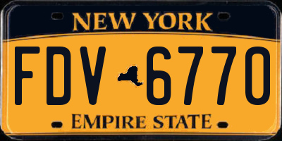NY license plate FDV6770