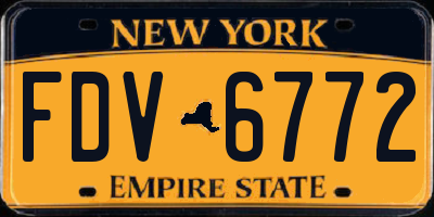 NY license plate FDV6772