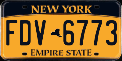 NY license plate FDV6773