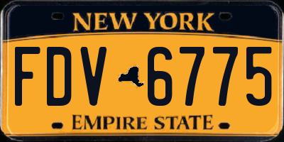 NY license plate FDV6775