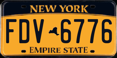 NY license plate FDV6776