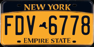 NY license plate FDV6778