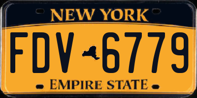 NY license plate FDV6779