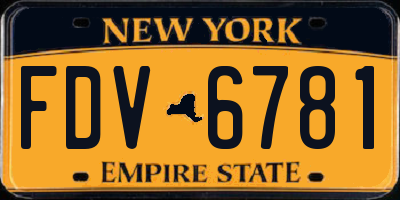 NY license plate FDV6781