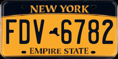 NY license plate FDV6782