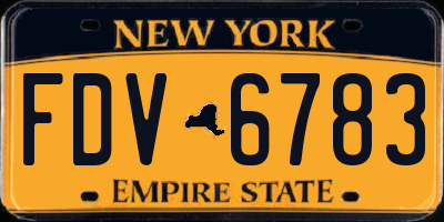 NY license plate FDV6783