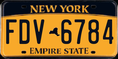 NY license plate FDV6784