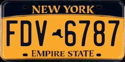 NY license plate FDV6787