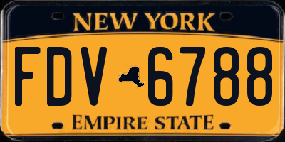 NY license plate FDV6788