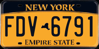 NY license plate FDV6791