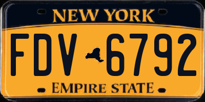NY license plate FDV6792
