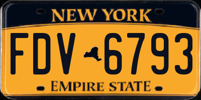 NY license plate FDV6793