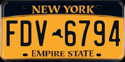 NY license plate FDV6794