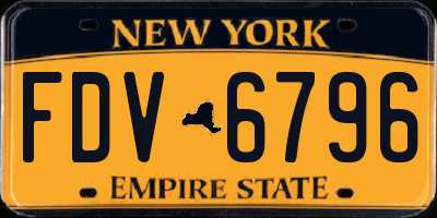 NY license plate FDV6796