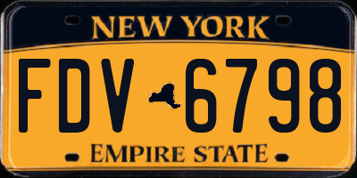 NY license plate FDV6798