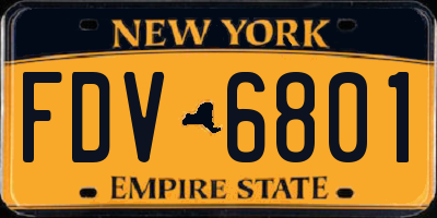 NY license plate FDV6801