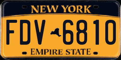 NY license plate FDV6810
