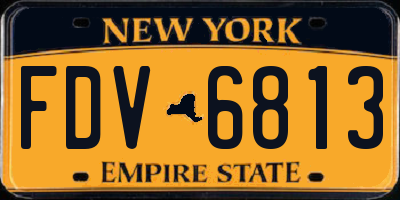 NY license plate FDV6813